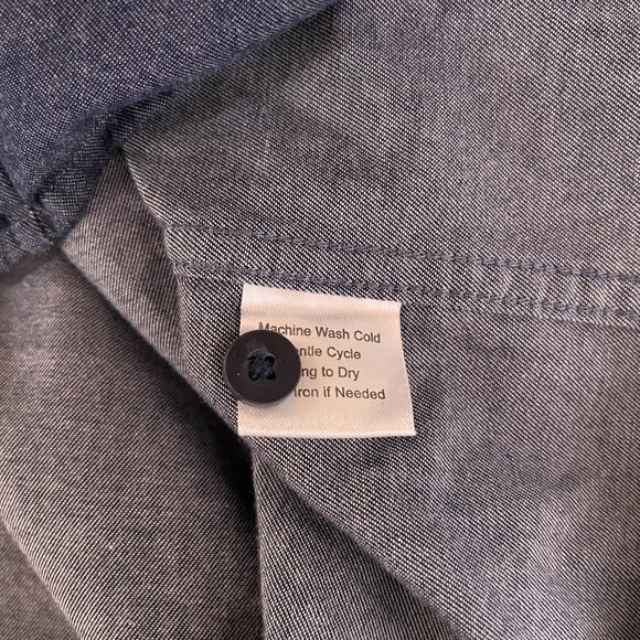 Untuckit Men XXXL Dark Blue Chambray Shirt Long Sleeve Button Front Cotton - Picture 8 of 8